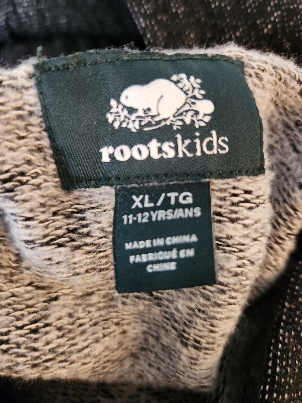 Roots Kids Black Hoodie with Pink Logo - Picture 3 of 3